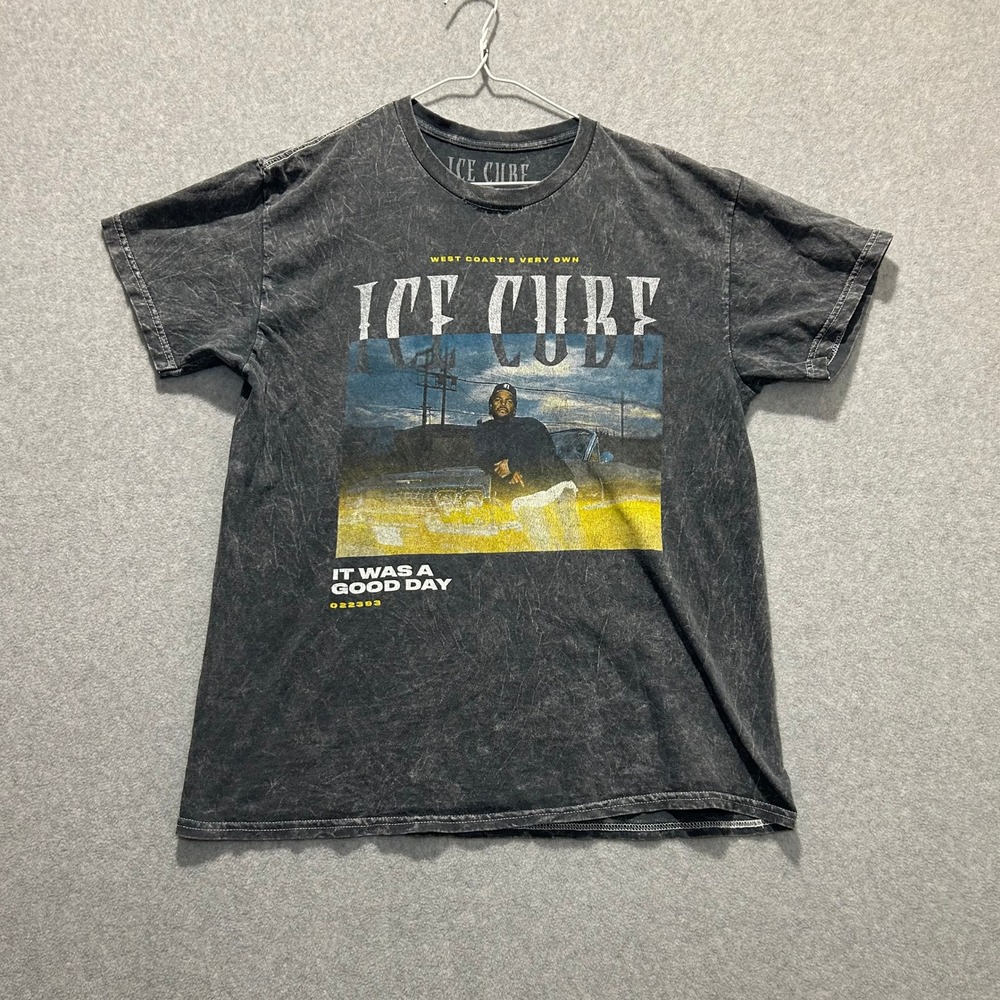 Ice Cube Men's Gray Wash It Was A Good Day Hip Hop Graphic T-shirt Size L